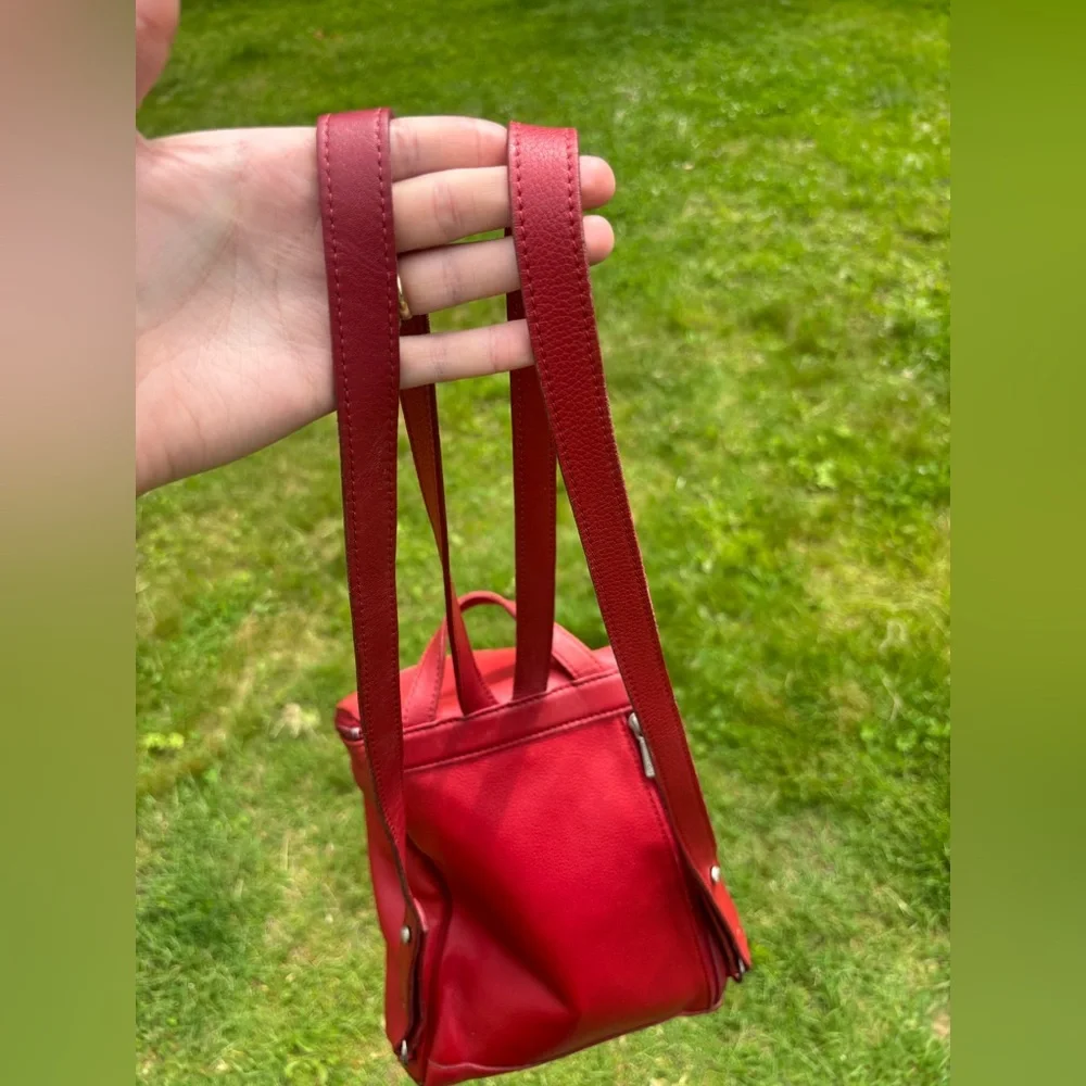 Longchamp Leather Red Mini-Backpack - Picture 15 of 16